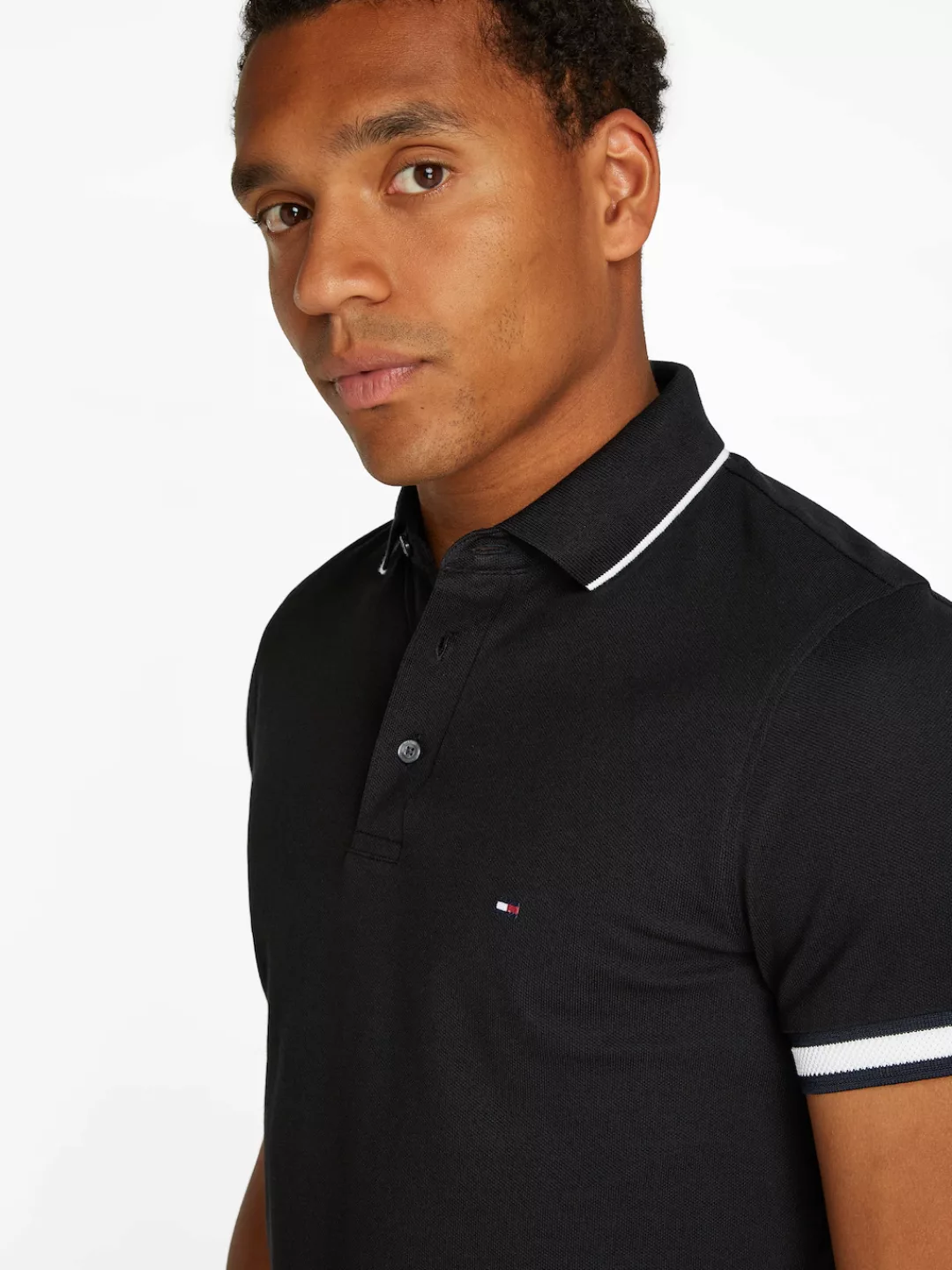 Tommy Hilfiger Poloshirt "FLAG CUFF SLIM FIT POLO" günstig online kaufen