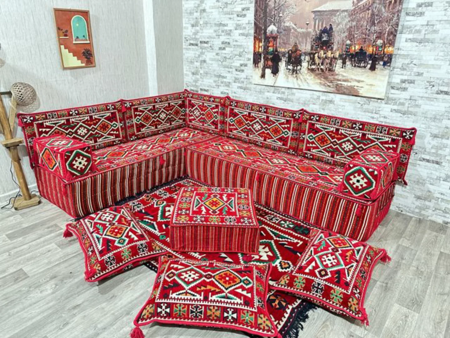 CaddeBuy Sofa Orientalisches Sitzecke Set, L-Förmig Sitzecke, Arabische Sit günstig online kaufen