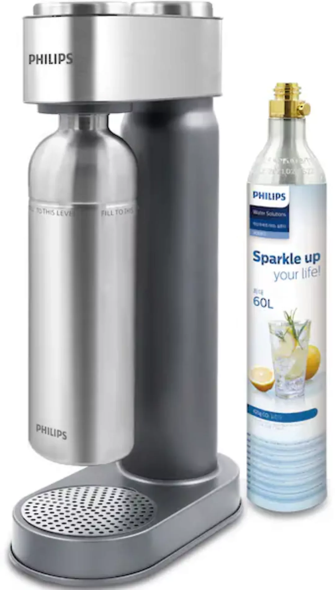 Philips Wassersprudler »Metal«, & CO2-Zylinder, 1L Edelstahl-Flasche günstig online kaufen