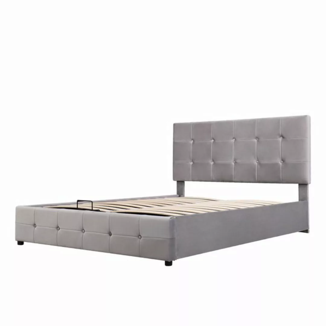 OKWISH Bett Polsterbett, Doppelbett 140*200 (Metalllattenrost, höhenverstel günstig online kaufen