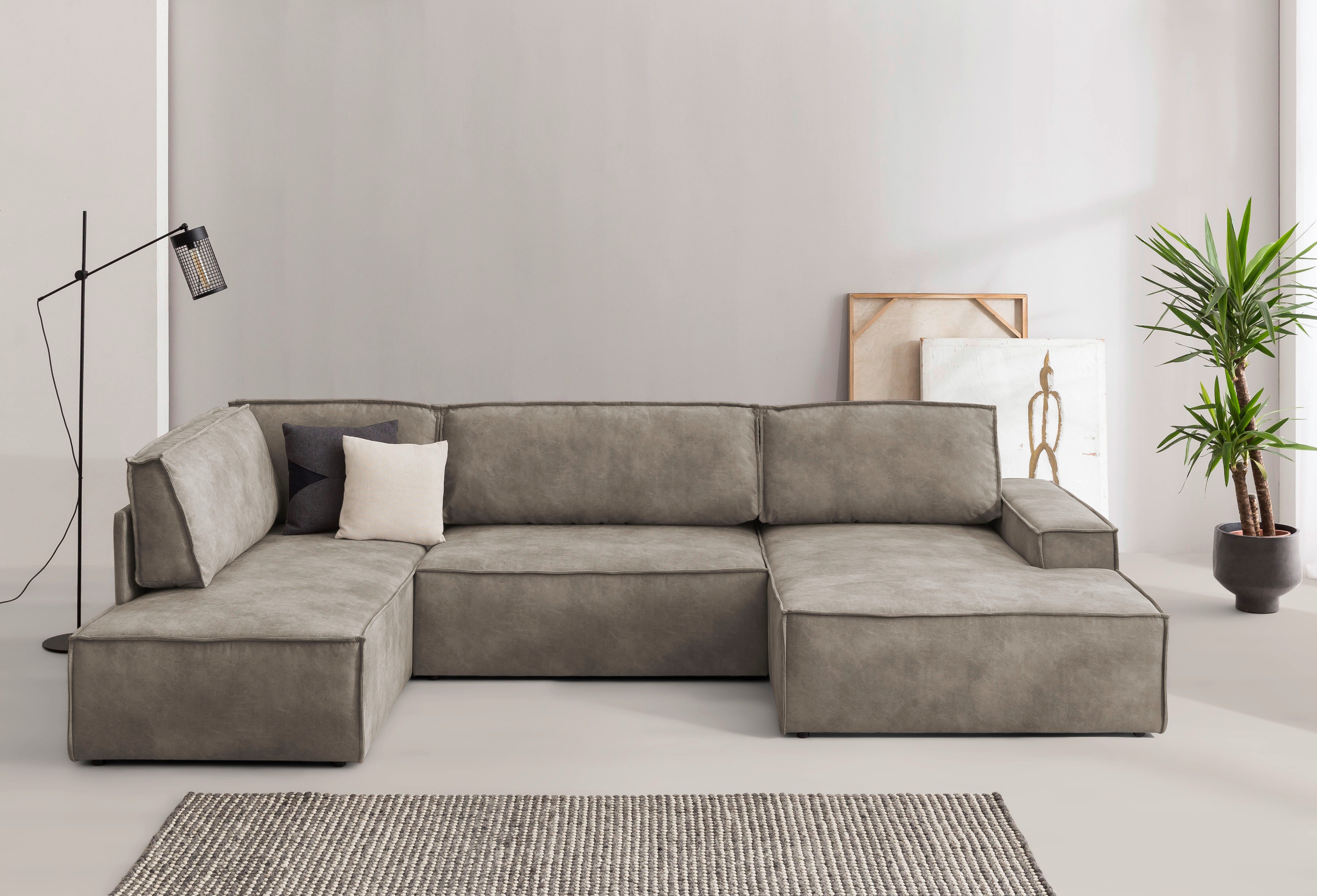 Home affaire Wohnlandschaft "SHERWOOD 329 cm, U-Form, Schlafsofa,", Schlaff günstig online kaufen