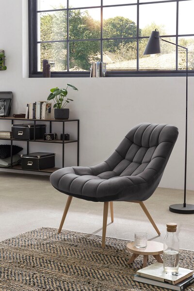 SalesFever Relaxsessel, mit XXL-Steppung, mit schwarzen oder naturfarbenen günstig online kaufen