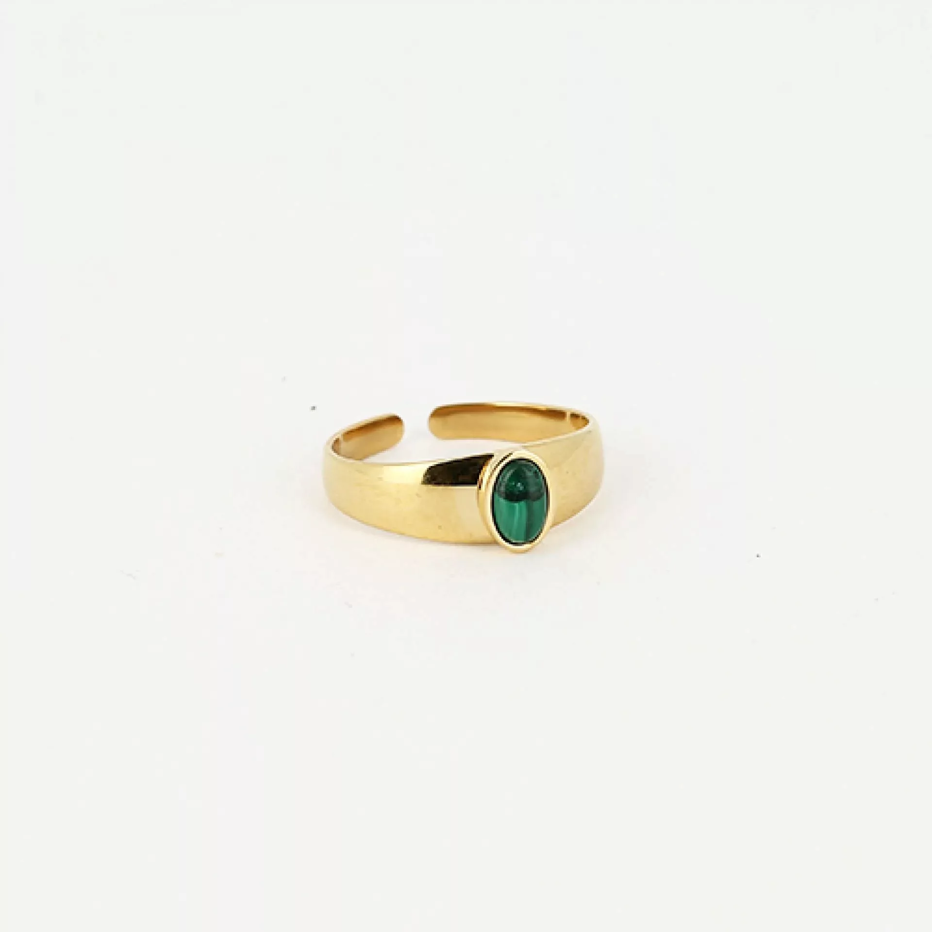 Zag Bijoux Ring mit rundem Stein - Farbe: gold/Malachit günstig online kaufen