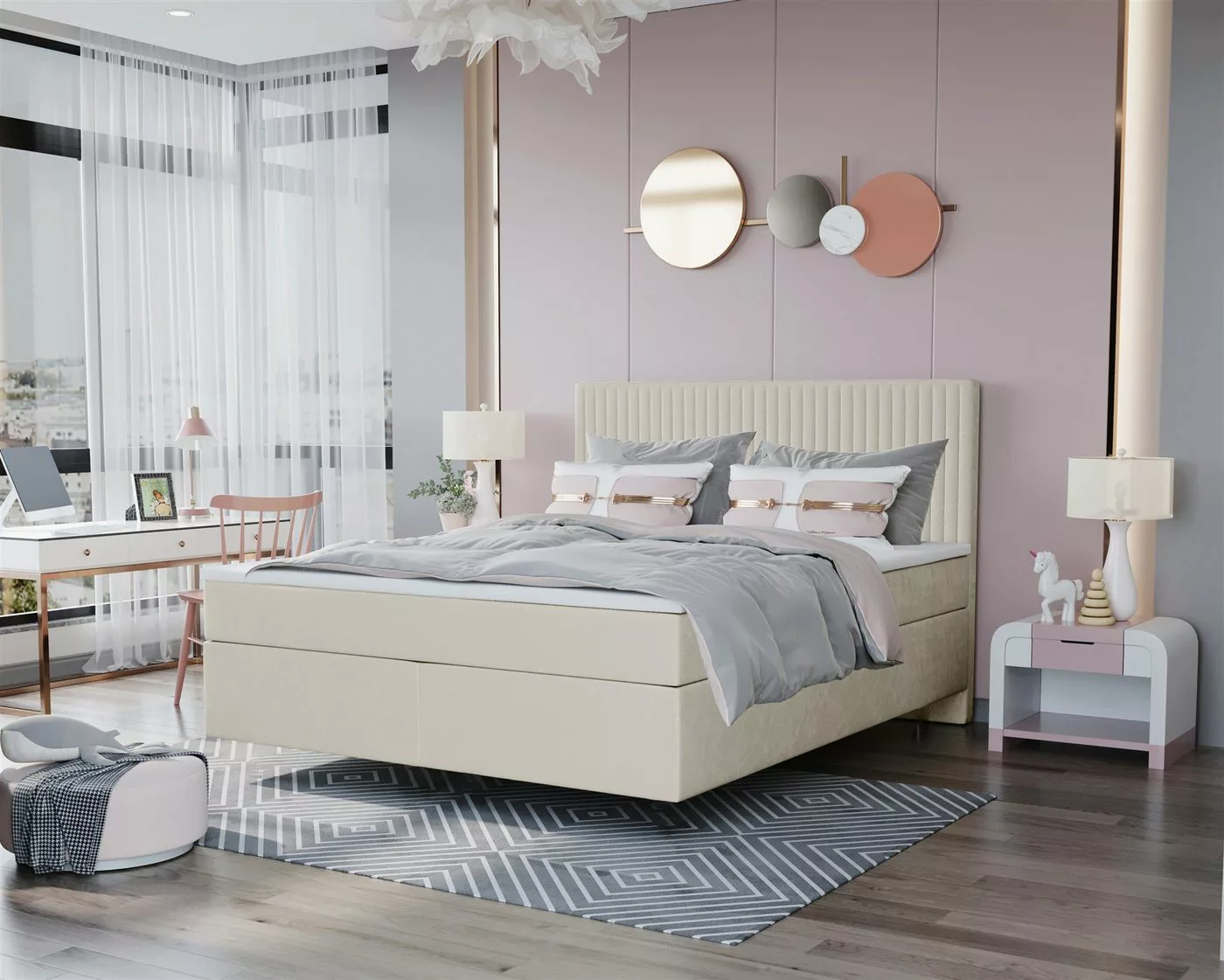 Fun Möbel Boxspringbett Boxspringbett Schlafzimmerbett ROCIO Premium Nr.2 S günstig online kaufen