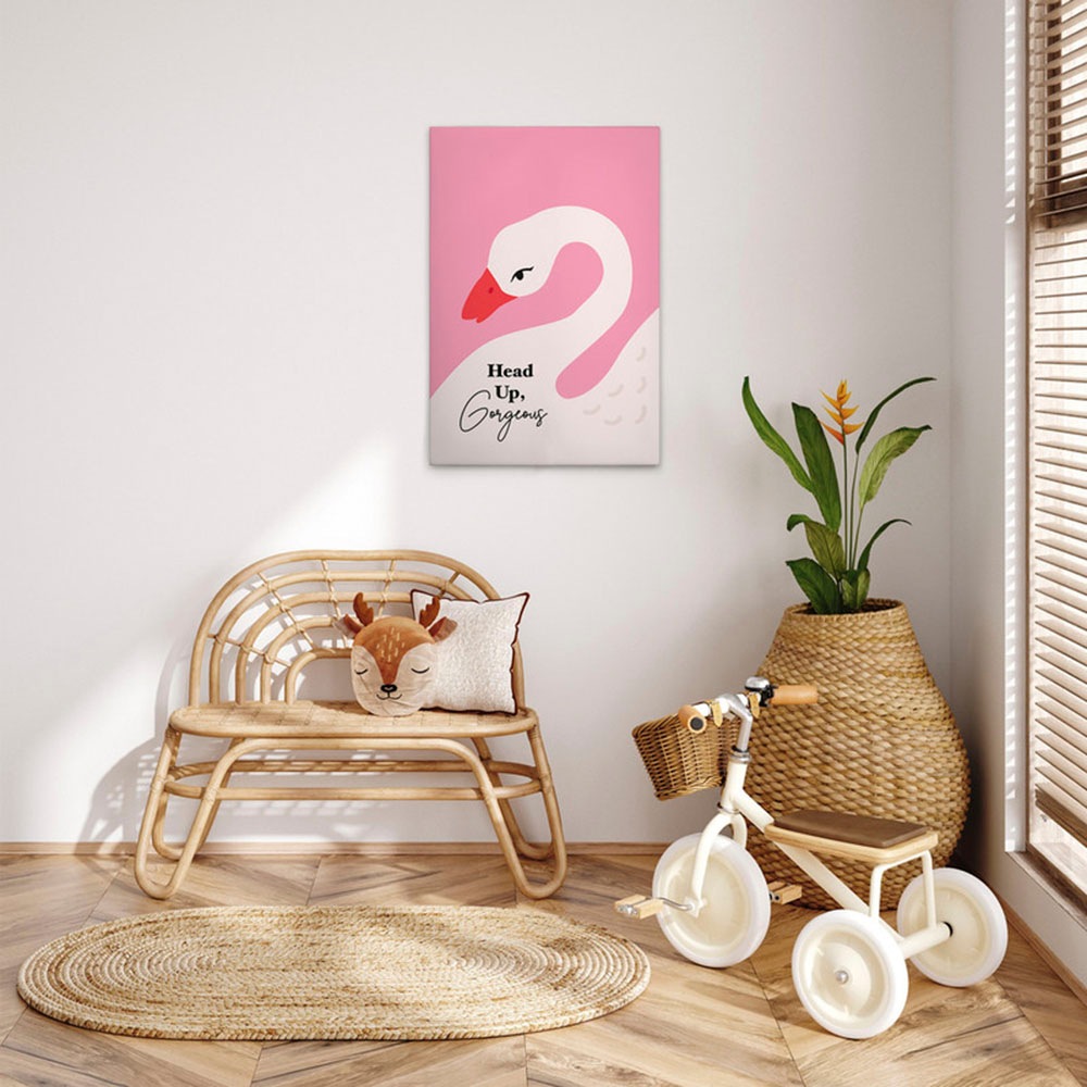 A.S. Création Leinwandbild "Head Up - Wandbild Pink Schwarz Weiß Keilrahmen günstig online kaufen