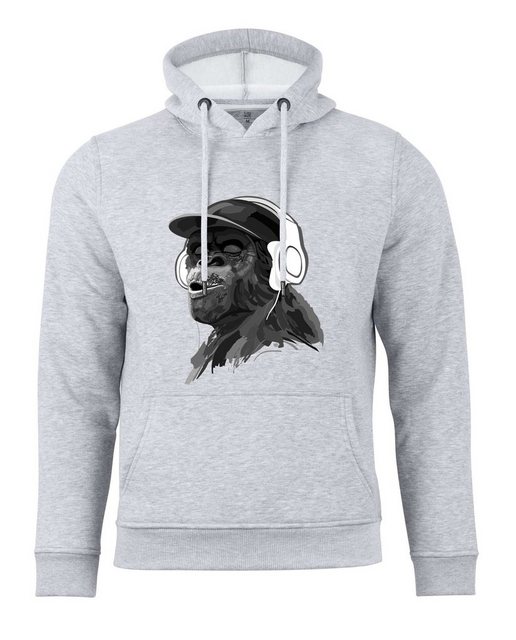 Cotton Prime® Hoodie mit Affenmotiv - Monkey mit DJ-Kopfhörer mit weichem I günstig online kaufen