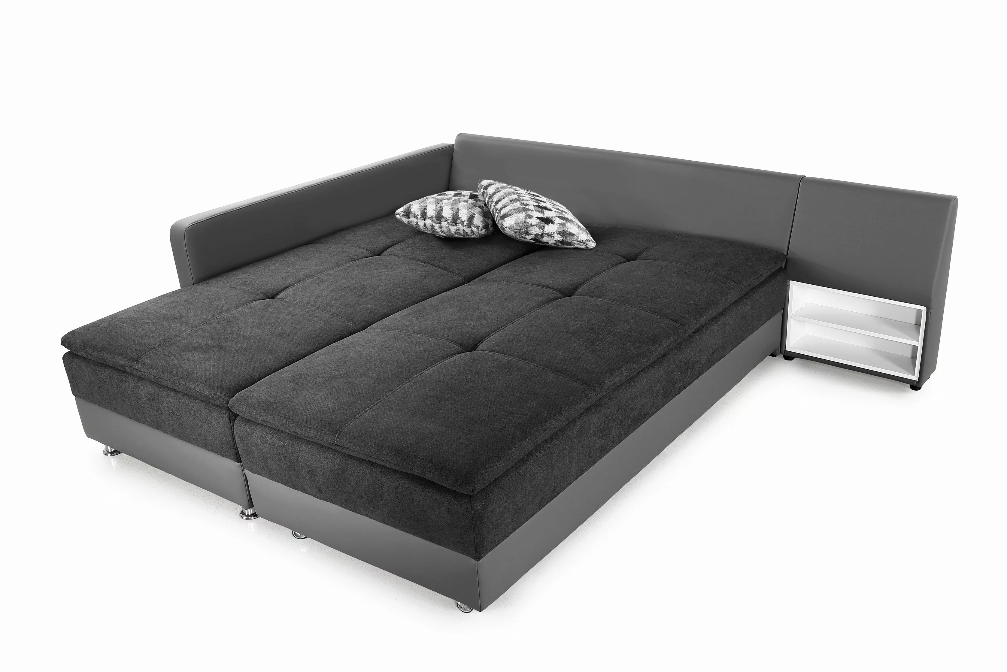 luma-home Ecksofa 15106, Dauerschläfer-Doppelbett B306/T223/H95 cm, günstig online kaufen
