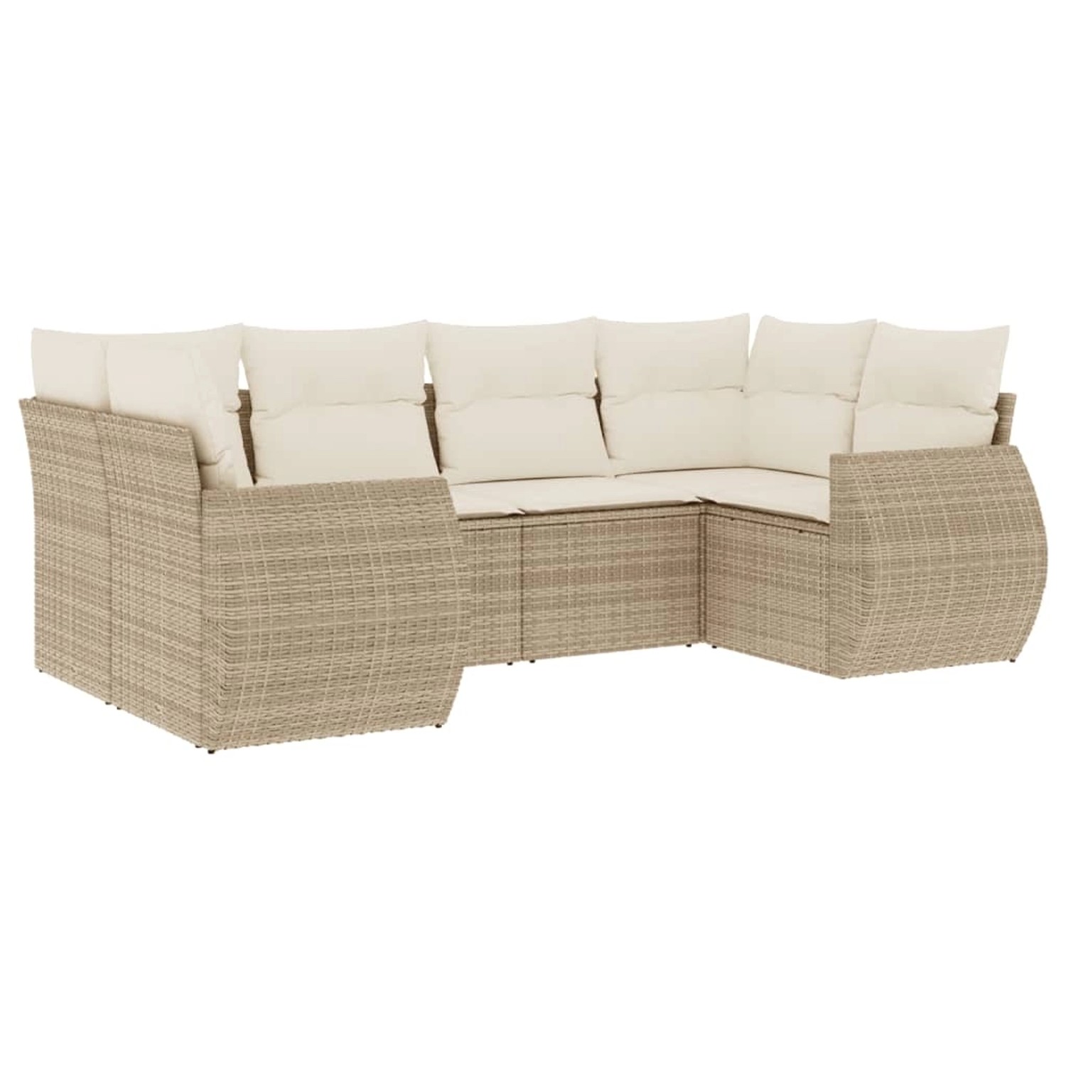 vidaXL 6-Tlg Garten-Sofagarnitur mit Kissen Beige Poly Rattan 3254115 günstig online kaufen