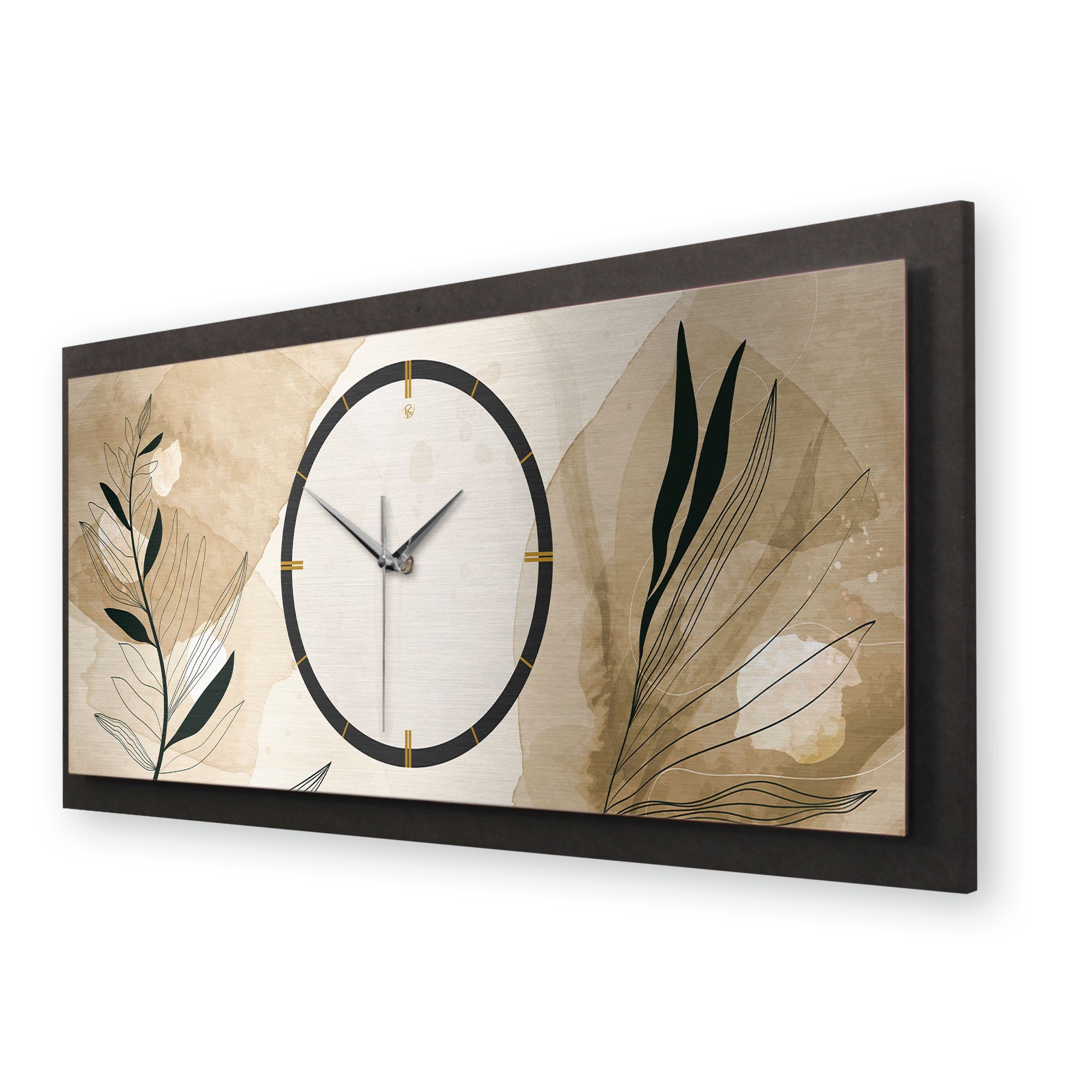 Kreative Feder Wanduhr 3D Designer-Wanduhr Brown günstig online kaufen
