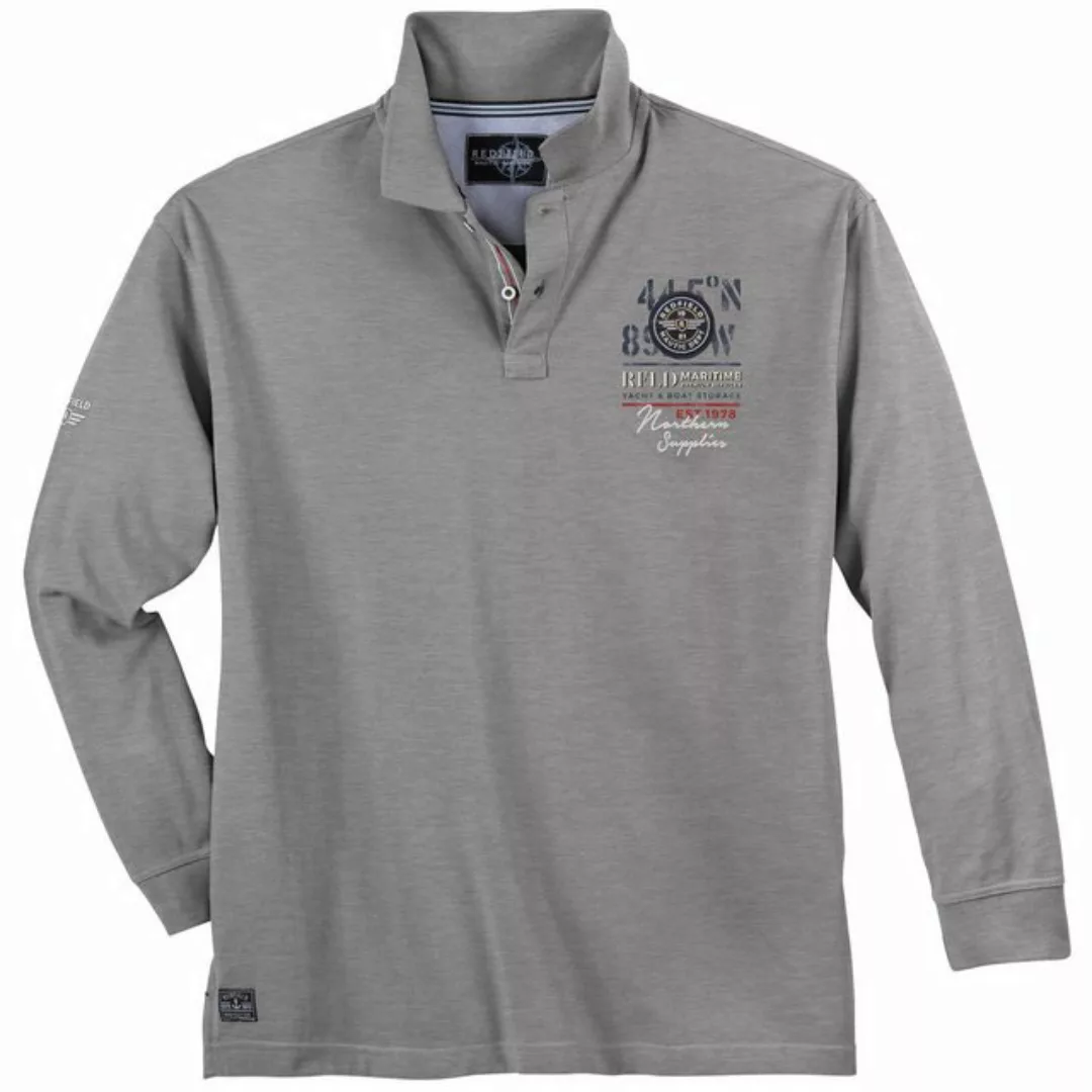 redfield Langarm-Poloshirt Große Größen Redfield Langarm-Poloshirt maritim günstig online kaufen