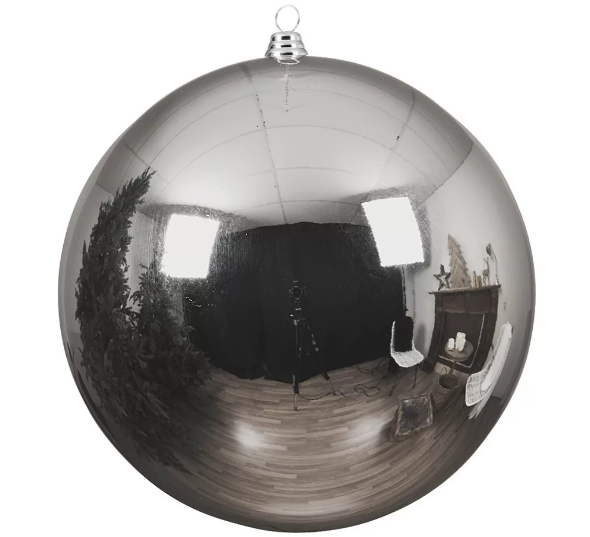 Riesige XXL Christbaumkugel Silber glänzend Weihnachtsbaumkugel 40cm günstig online kaufen