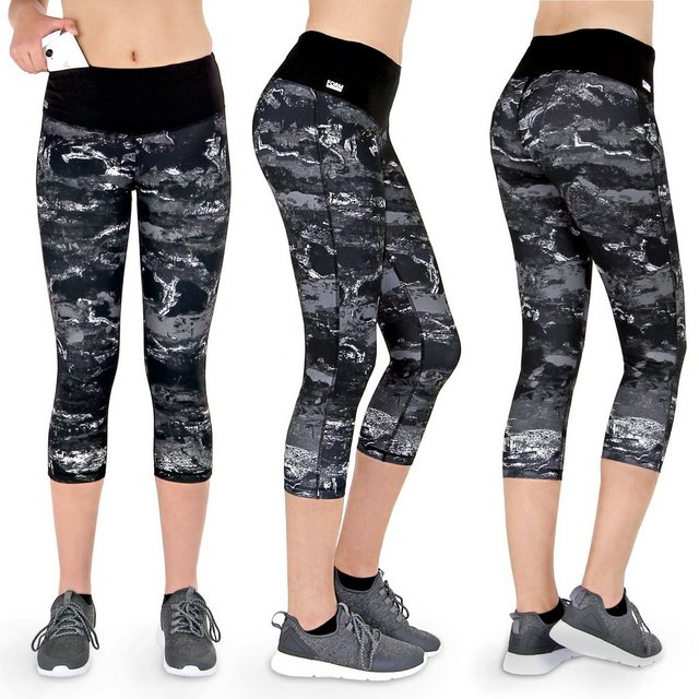 Formbelt Laufhose Damen 3/4 Capri Leggings mit Handytasche, hoher Bund & Qu günstig online kaufen