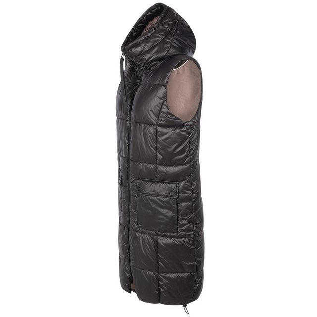 SUBLEVEL Steppweste Damen mit Kapuze Waistcoat lange Winter Weste Bodywarme günstig online kaufen