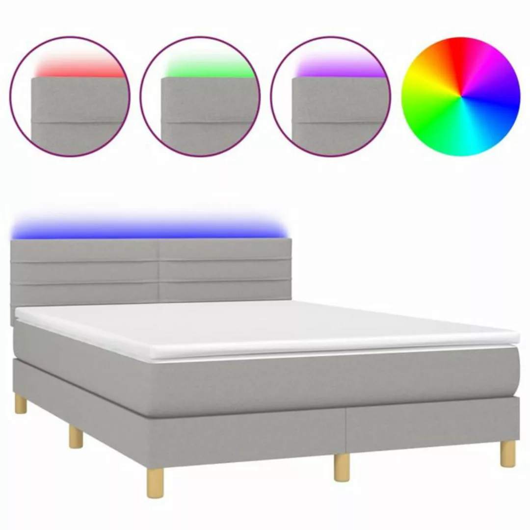 vidaXL Boxspringbett Bett Boxspringbett komplett mit Matratze & LED Stoff ( günstig online kaufen