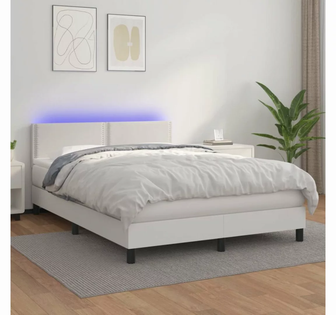 vidaXL Boxspringbett Bett Boxspringbett mit Matratze & LED Kunstleder (140 günstig online kaufen