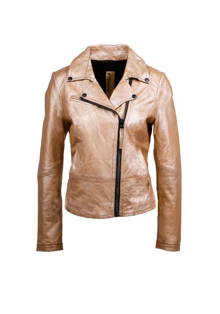 Freaky Nation Lederjacke »Gold Fever FN« • Bikerjacke in Metallic-Optik günstig online kaufen