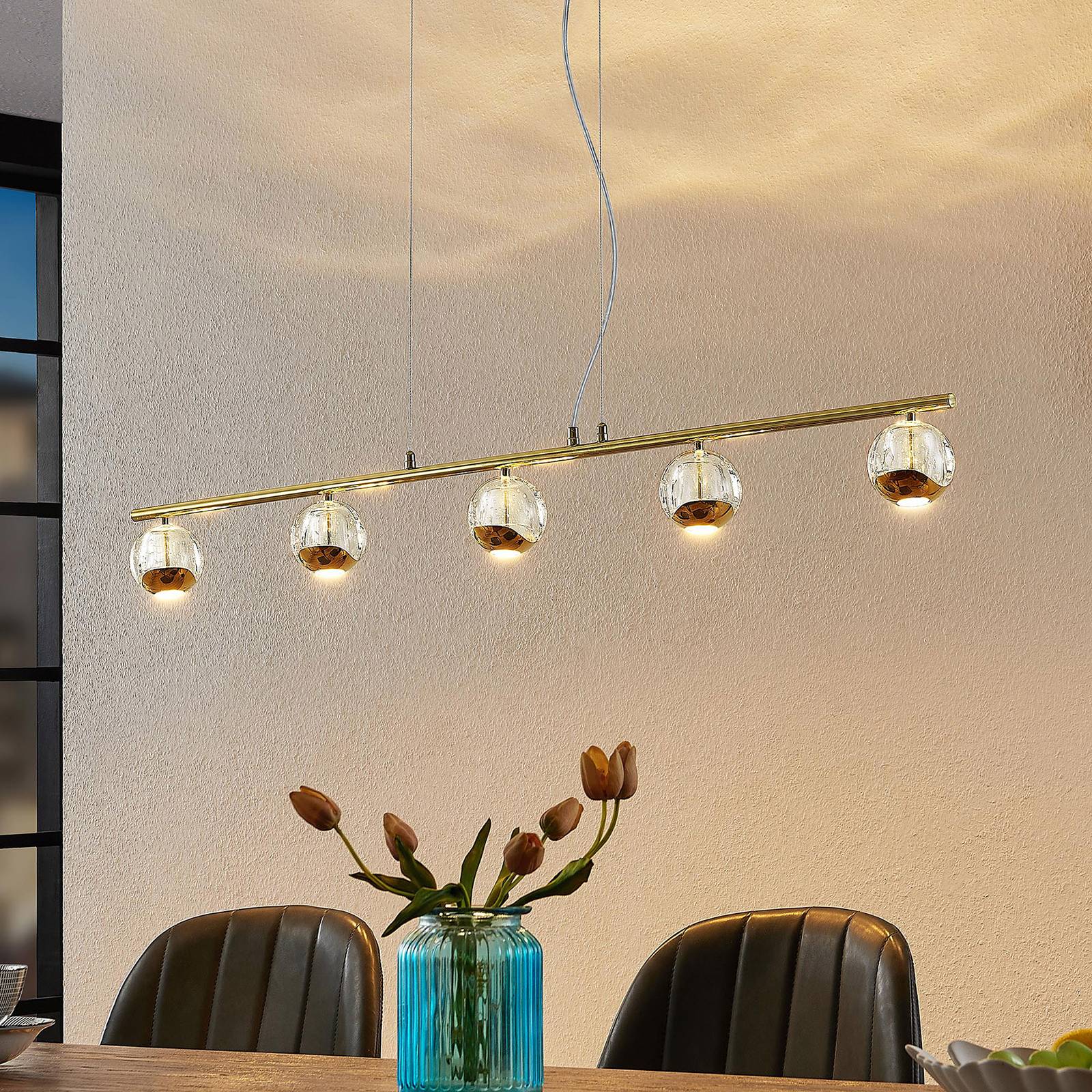 Lucande Kilio LED-Hängeleuchte, 5-flammig, gold günstig online kaufen