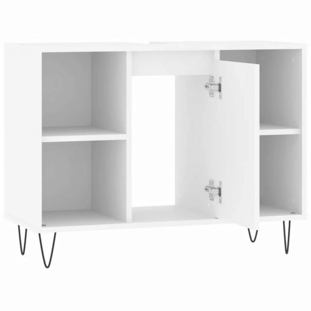 vidaXL Waschbeckenunterschrank Badschrank Weiß 80x33x60 cm Holzwerkstoff (1 günstig online kaufen