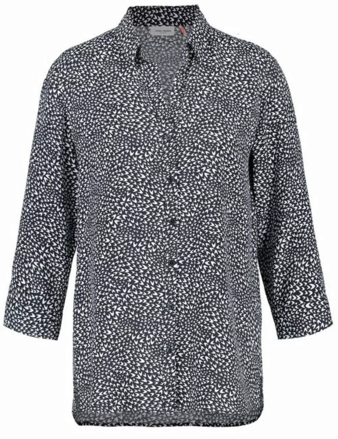 GERRY WEBER Blusenshirt Gemusterte Bluse mit 3/4 Arm und verlängertem Rücke günstig online kaufen