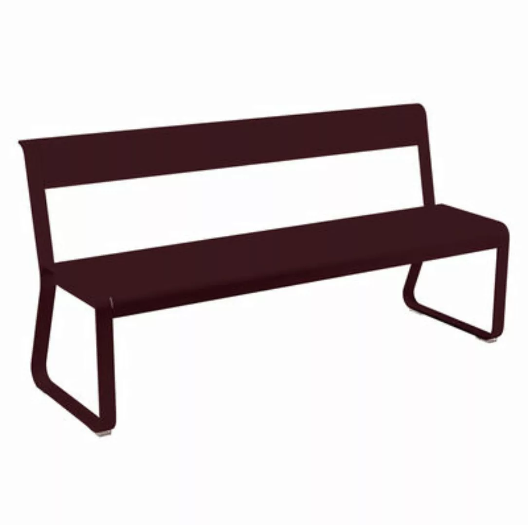 Bank mit Rückenlehne Bellevie metall rot / L 161 cm - 4-Sitzer - Fermob - günstig online kaufen