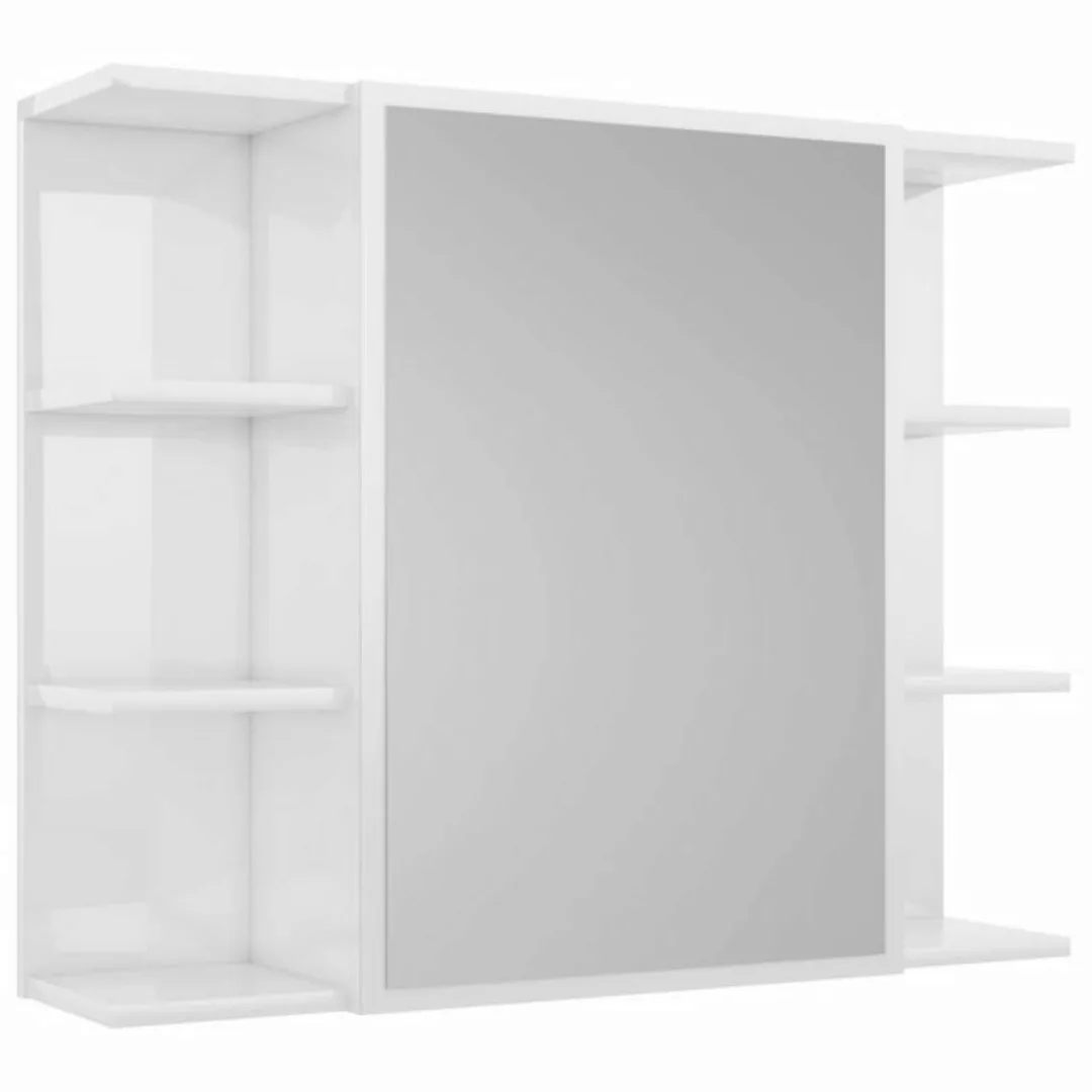 Bad-spiegelschrank Hochglanz-weiß 80x20,5x64 Cm Spanplatte günstig online kaufen