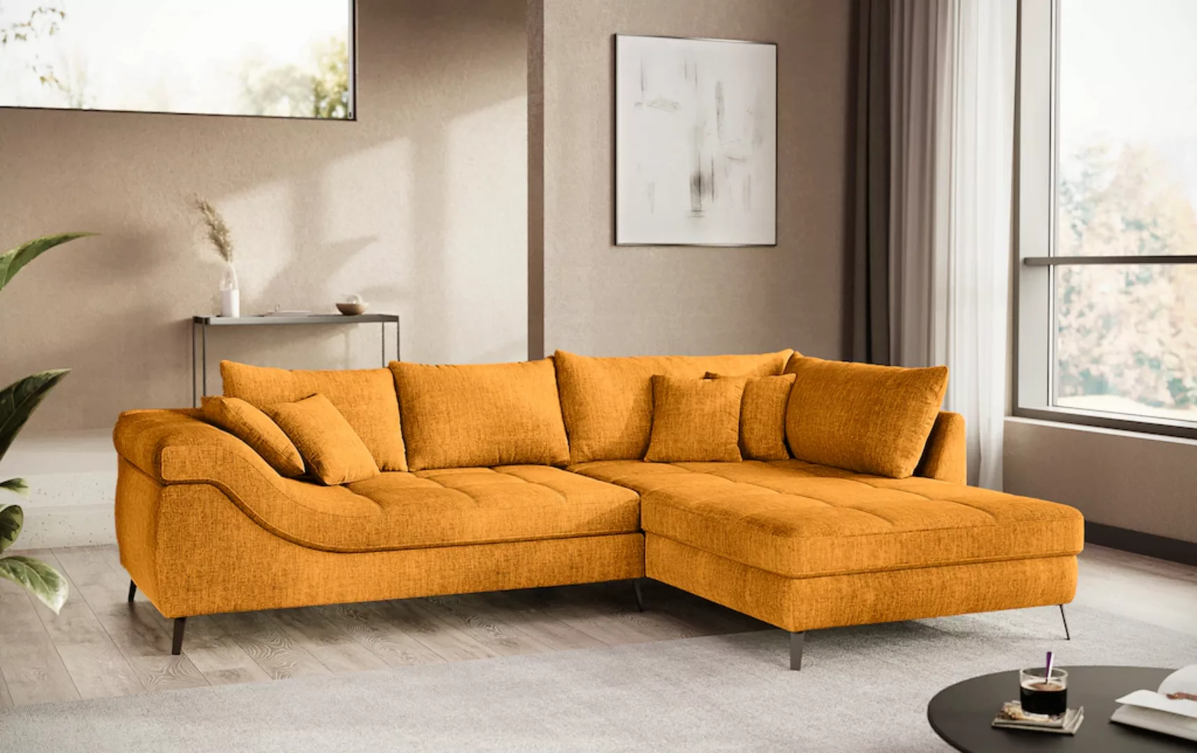 INOSIGN Ecksofa "Portofino, L-Form", Mit Kaltschaumpolsterung, bis 140 kg b günstig online kaufen