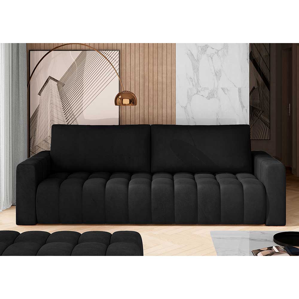 Sofa Dreisitzer Sofa in Schwarz mit Armlehnen günstig online kaufen