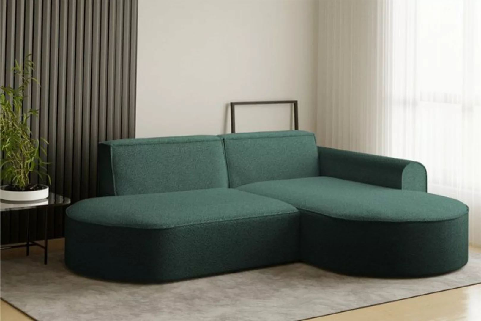 Fun Möbel Ecksofa Ecksofa Designersofa BONDY in Stoff mit Ottomane, Ottoman günstig online kaufen