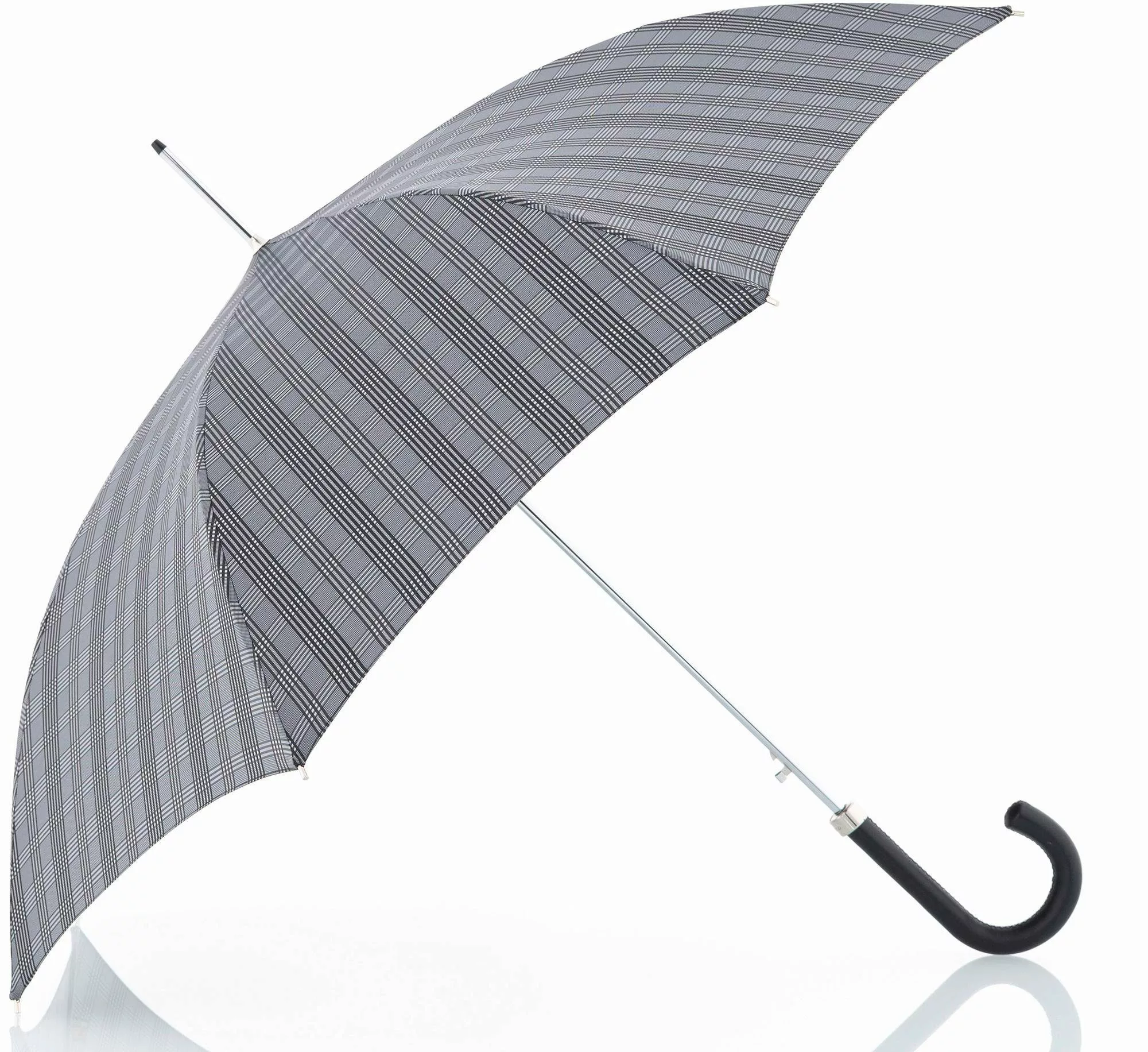 doppler MANUFAKTUR Stockregenschirm "Orion, karo grau", handgemachter Manuf günstig online kaufen