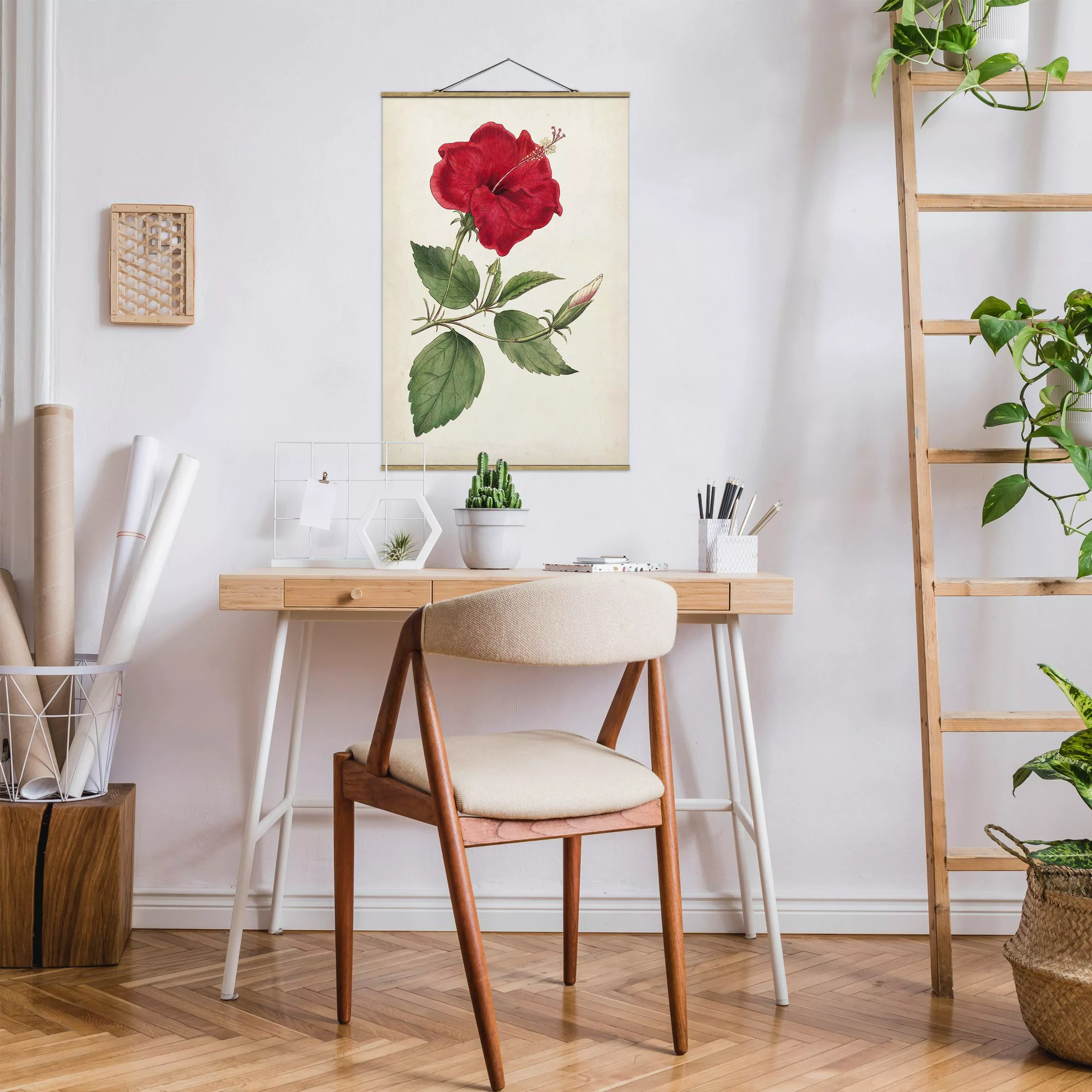 Stoffbild Blumen mit Posterleisten - Hochformat Gartenschönheit III günstig online kaufen