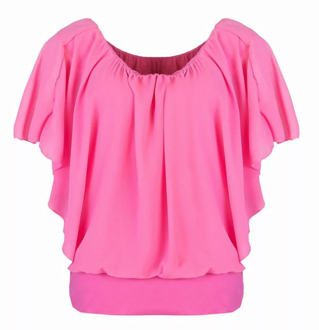 CLEO STYLE Chiffonbluse Damen Bluse 661 36-40 Pink günstig online kaufen