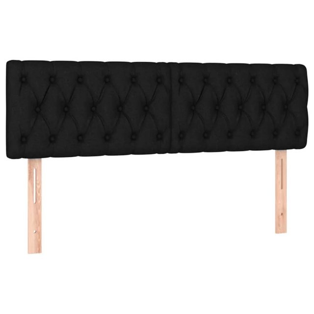 vidaXL Bett, Kopfteile 2 Stk. Schwarz 80x7x78/88 cm Stoff günstig online kaufen