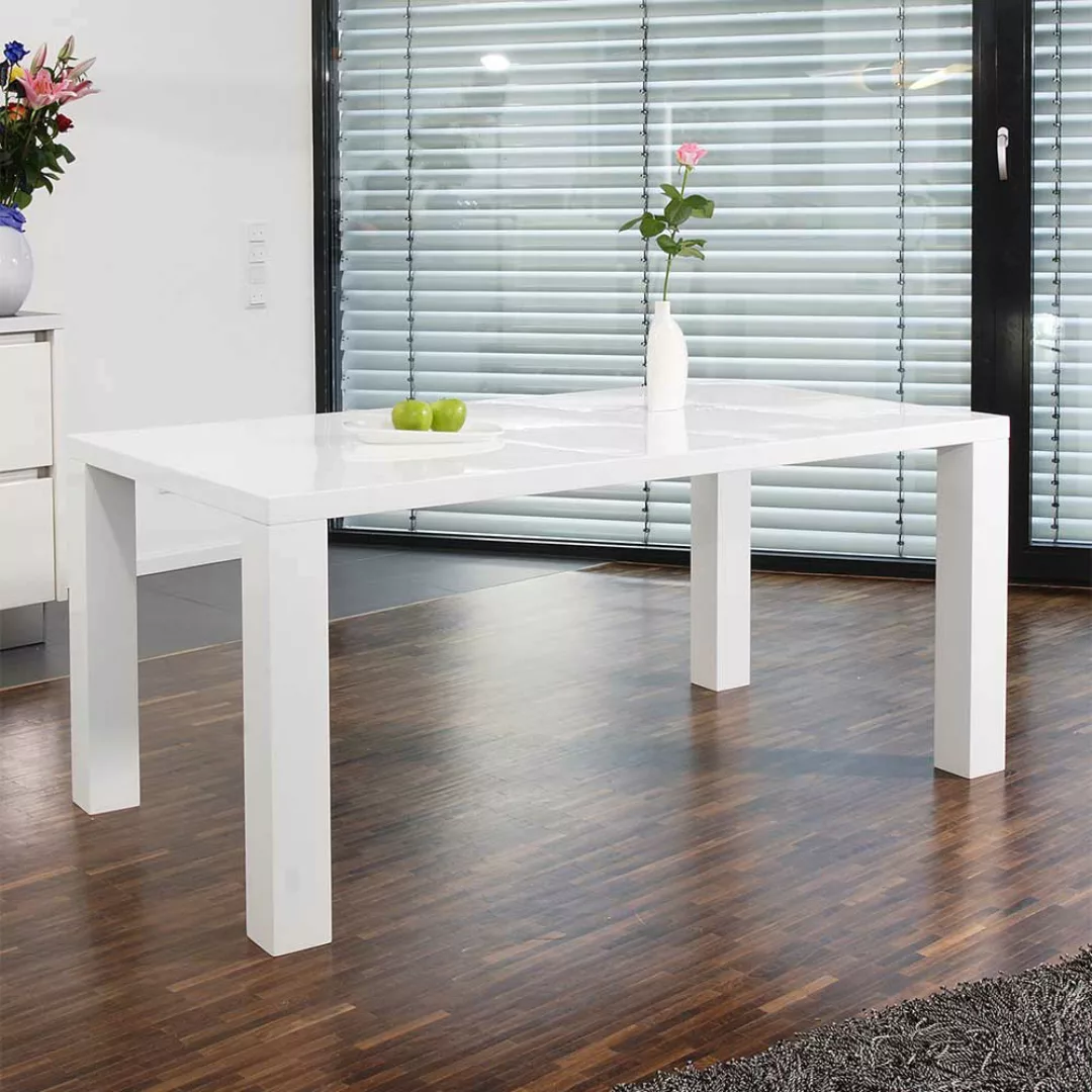 Esszimmerkombination Hochglanz Tisch vier Stühle (fünfteilig) günstig online kaufen