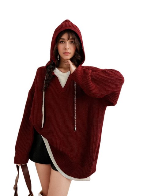 Nebelmeer Strickpullover Zweiteiliger Kapuzenpullover, modischer, lockerer günstig online kaufen