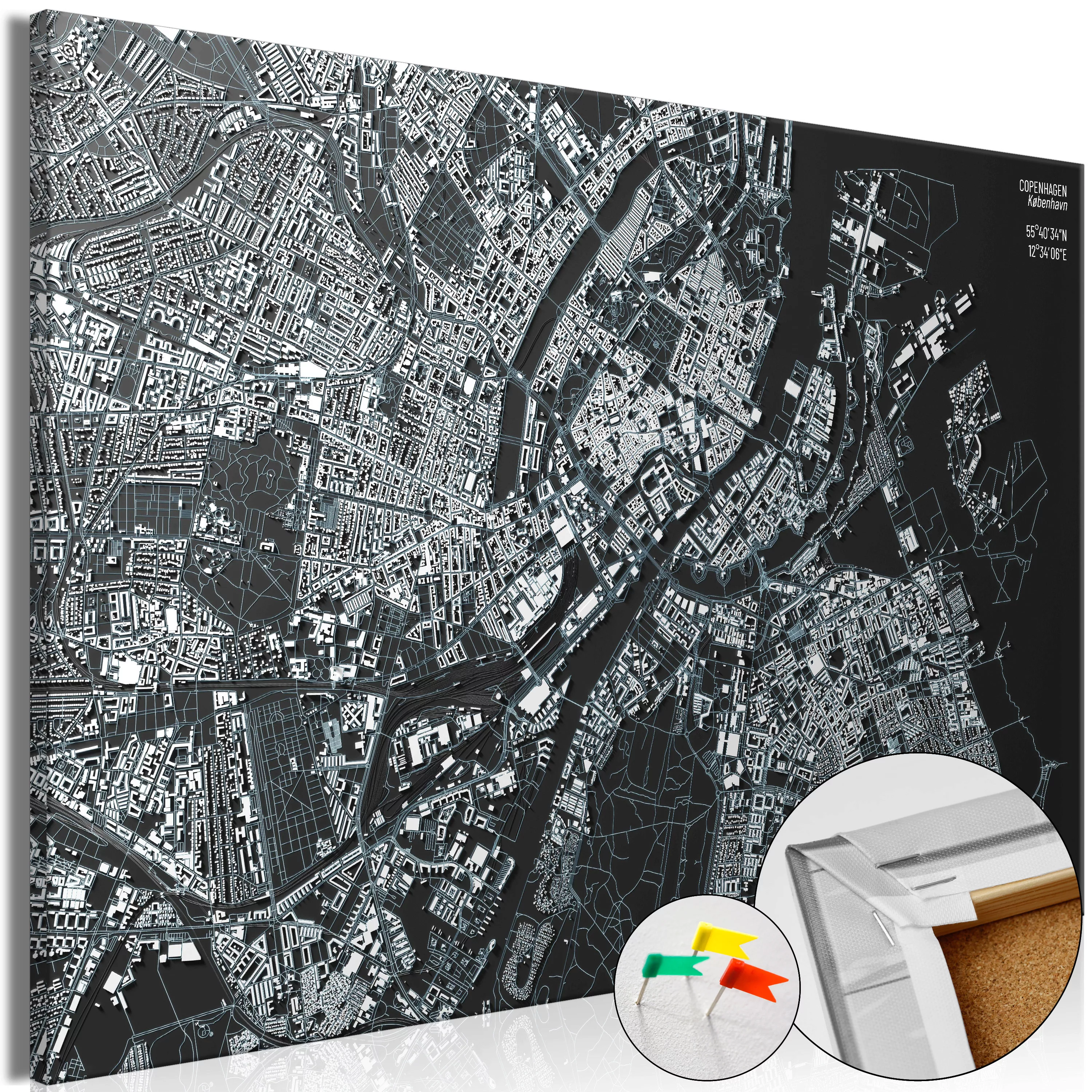 Korkbild - Close Up Of Copenhagen [cork Map] günstig online kaufen