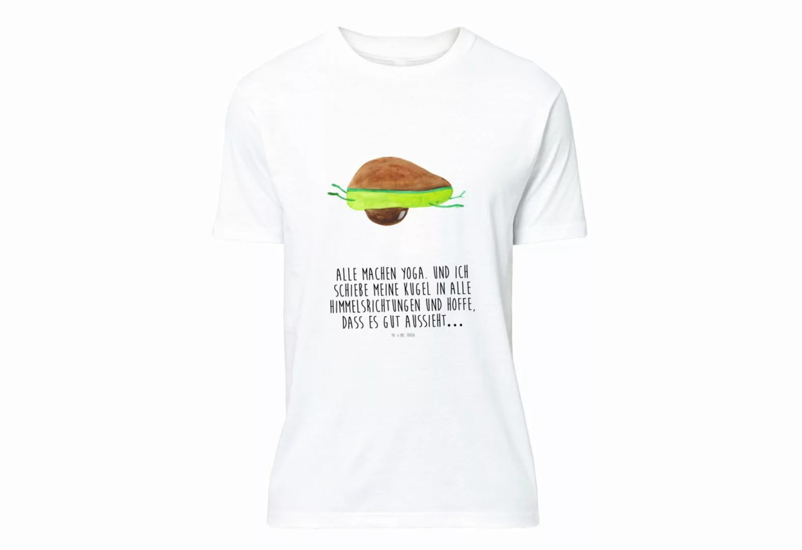 Mr. & Mrs. Panda T-Shirt Avocado Yoga - Weiß - Geschenk, Frauen, unsportlic günstig online kaufen