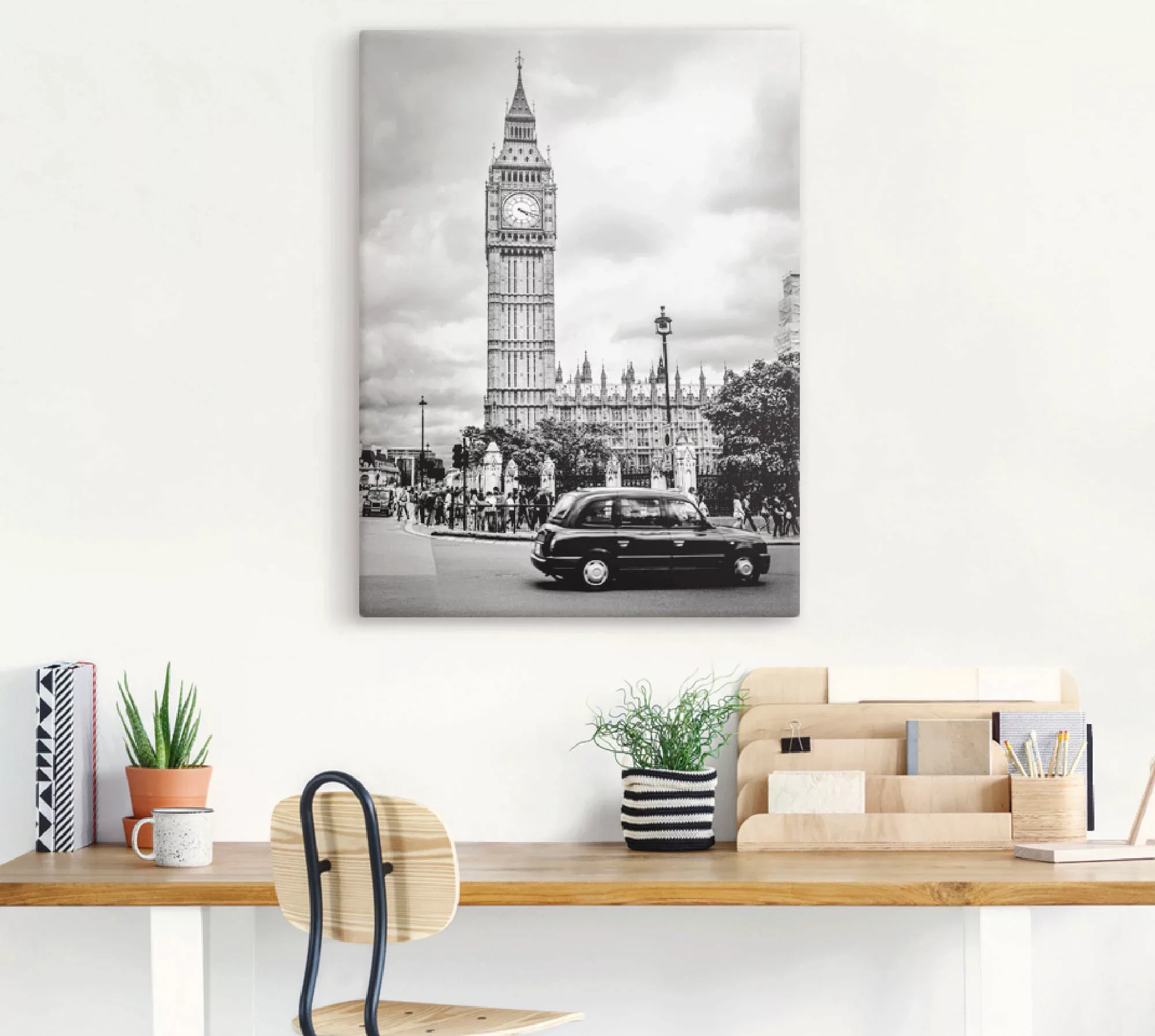 Artland Wandbild »London Taxi und Big Ben«, Gebäude, (1 St.), als Leinwandb günstig online kaufen