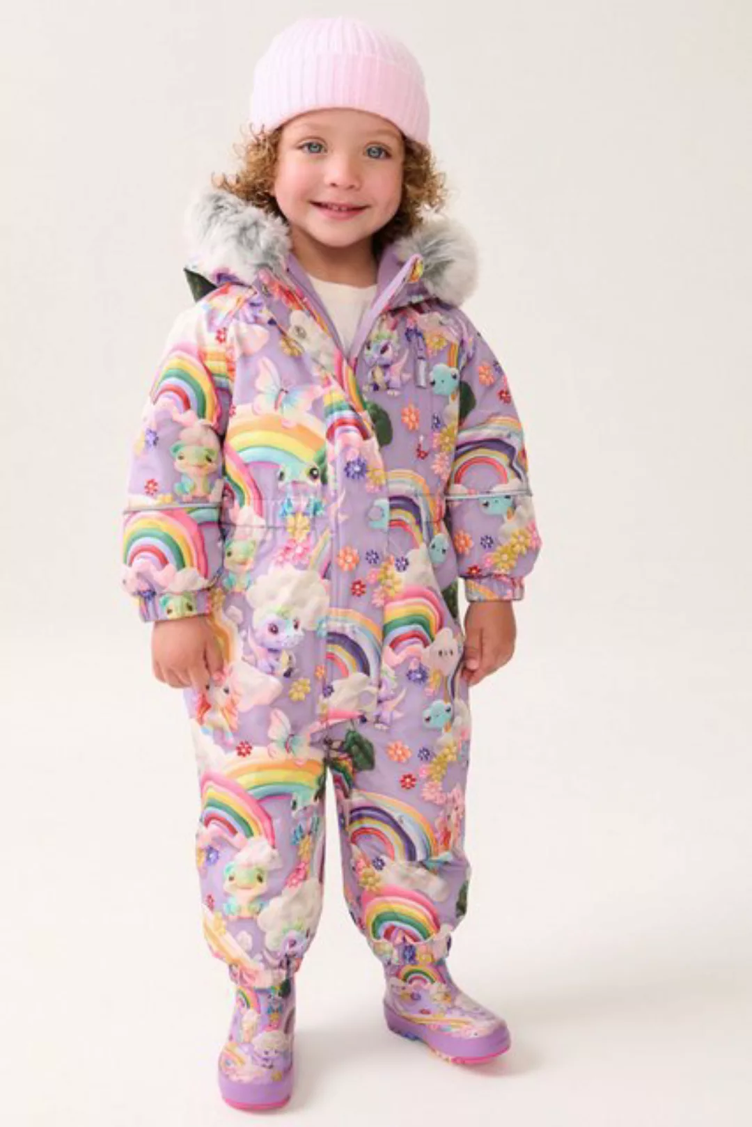 Next Schneeoverall Wasserdichter Schneeanzug mit Print und Kunstfell (1-tlg günstig online kaufen