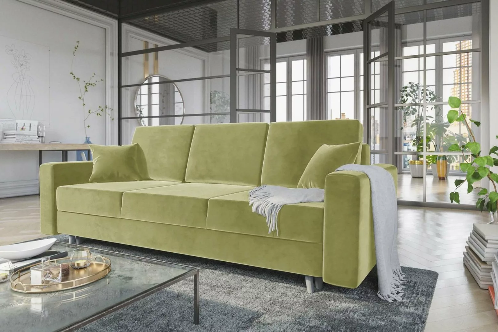 Stylefy 3-Sitzer Carmen, Sofa, Schlafsofa, Sitzkomfort, mit Bettfunktion, m günstig online kaufen
