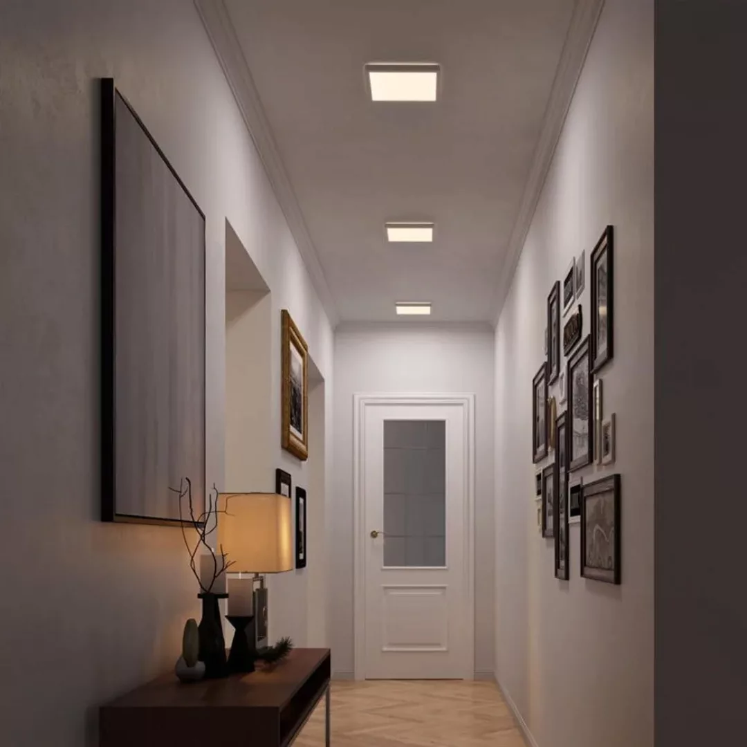 LED Deckenleuchte Oja in Nickel-matt und Weiß 14,5W 1600lm günstig online kaufen