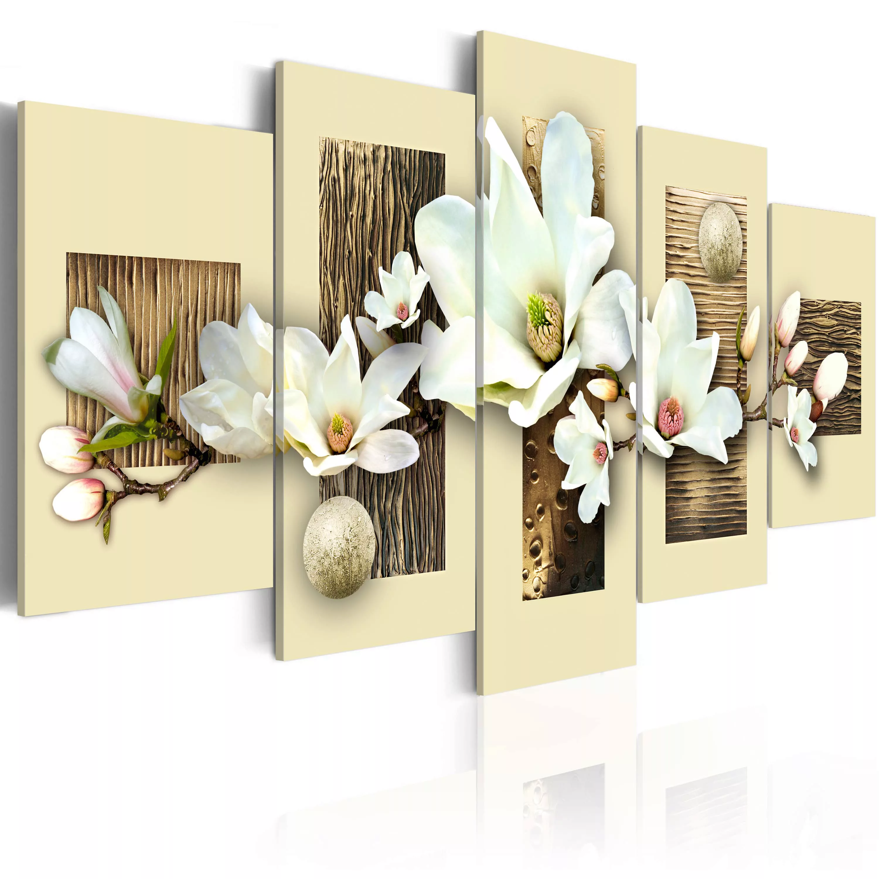 Wandbild - Textur und Magnolia günstig online kaufen
