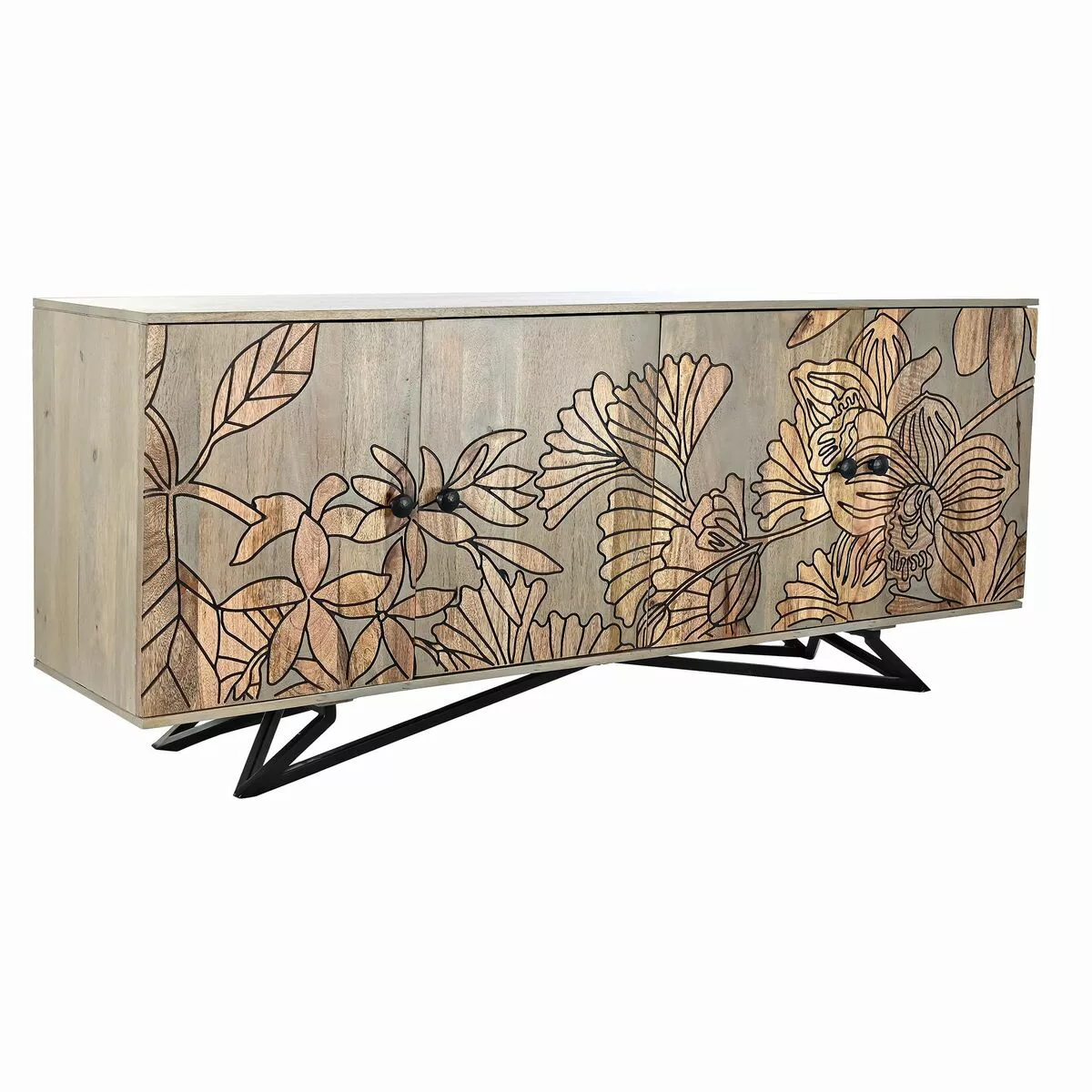 Anrichte Dkd Home Decor Natürlich Grau Metall Mango-holz (177 X 45 X 74 Cm) günstig online kaufen