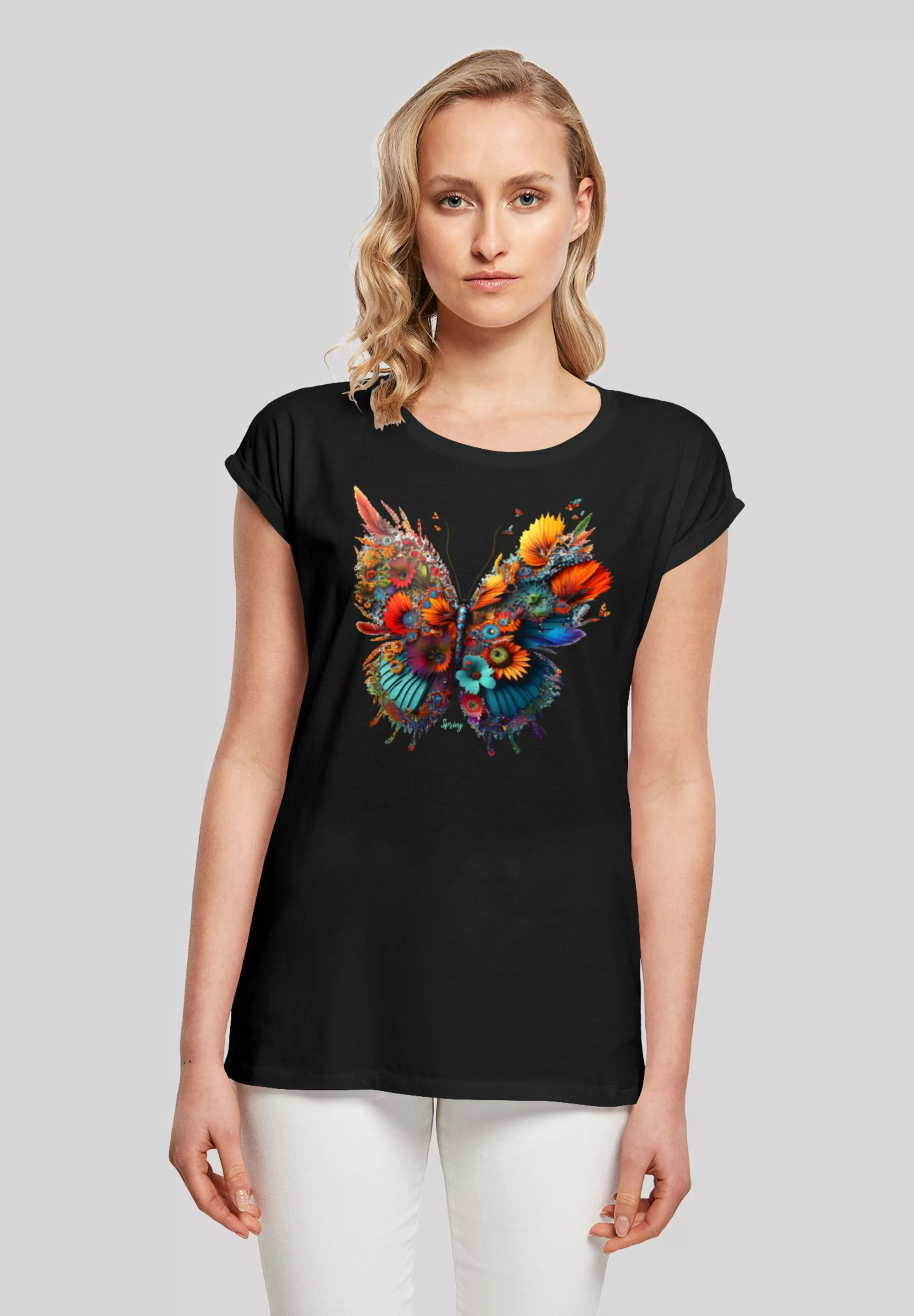 F4NT4STIC T-Shirt "Schmetterling Blumen", Print günstig online kaufen