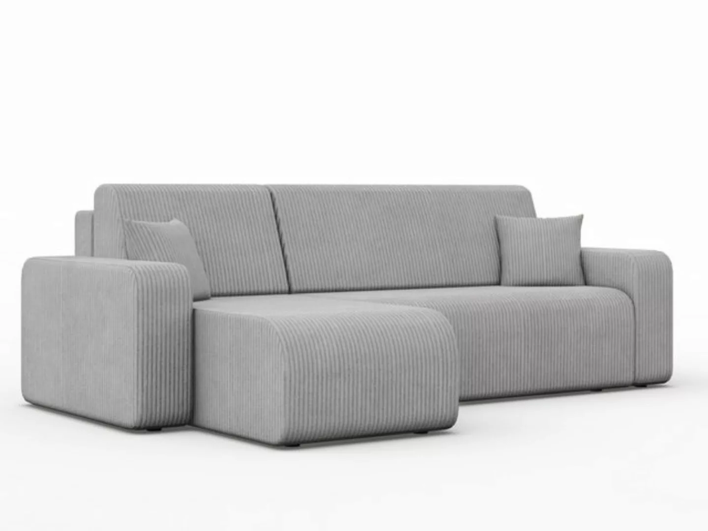 Compleo Ecksofa mit Schlaffunktion und Bettkasten JOLI Cordstoff, Breite: 2 günstig online kaufen