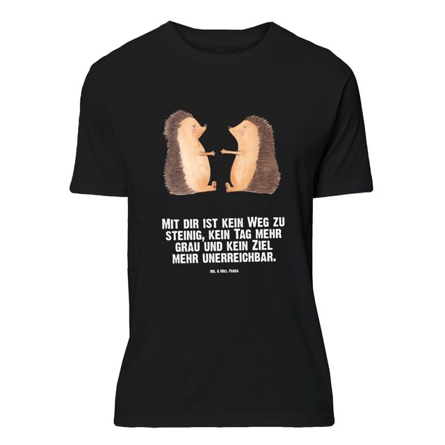 Mr. & Mrs. Panda T-Shirt Igel Liebe - Schwarz - Geschenk, Jahrestag, Liebes günstig online kaufen