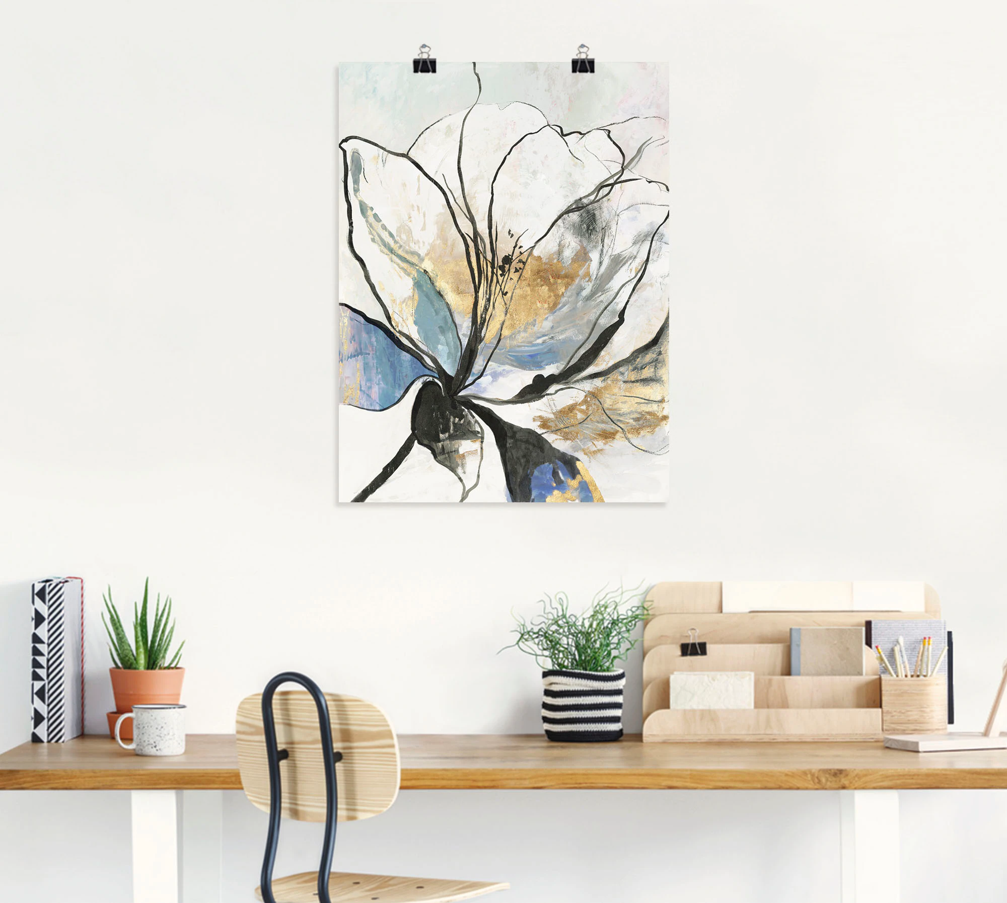 Artland Wandbild »Umrissenes Blumenmuster I«, Blumenbilder, (1 St.), als Al günstig online kaufen