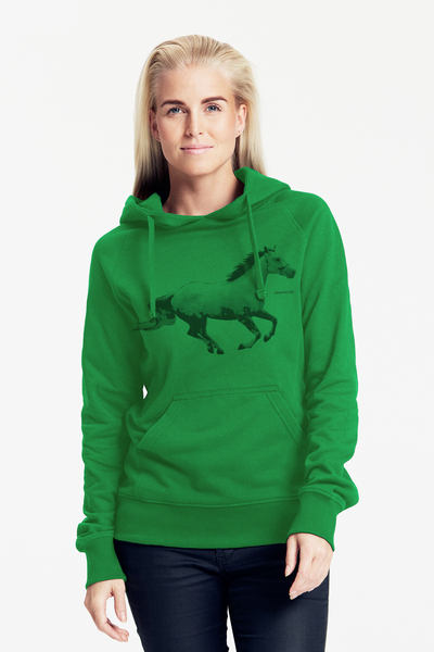 Bio-damen-kapuzensweater Horsepower günstig online kaufen