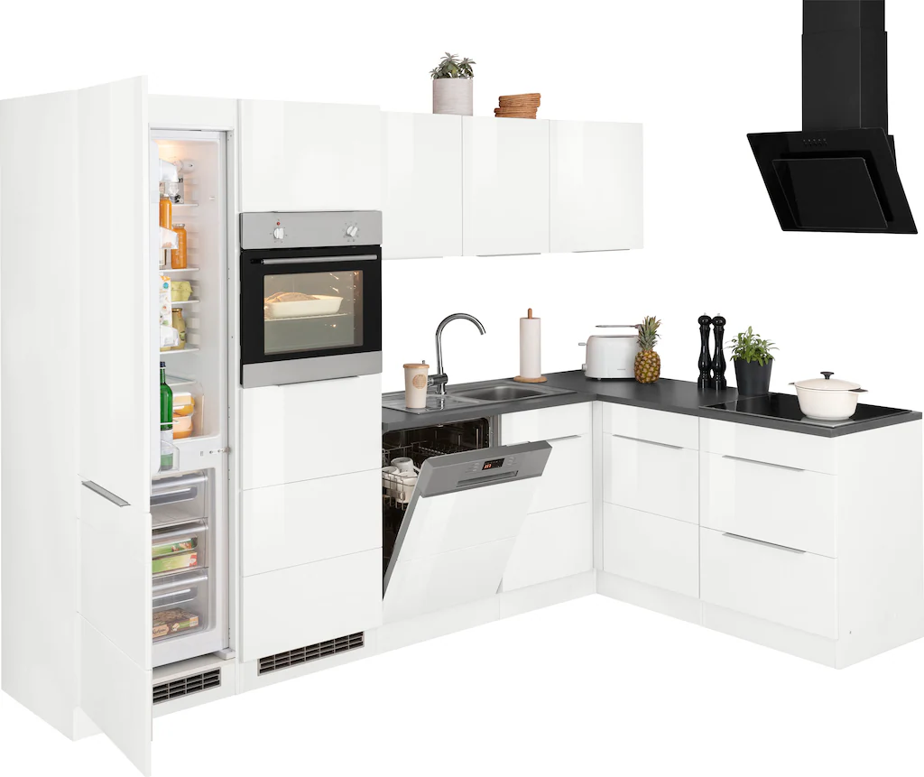 Kochstation Winkelküche "KS-Brindisi", mit E-Geräten, Stellbreite 290/170 c günstig online kaufen