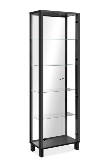 Vitrine 2-trg. inkl.Spiegerückwand Schwarz günstig online kaufen