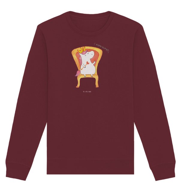 Mr. & Mrs. Panda Longpullover Größe L Einhorn König - Burgundy - Geschenk, günstig online kaufen